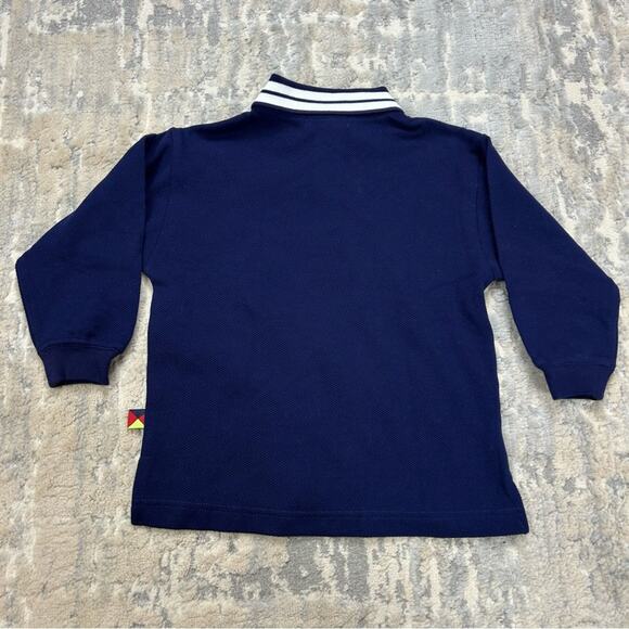 NWT 90s Vintage Gymboree Rainbow Tag Blue Long Sleeve Boys Polo Shirt size 6-7 - Picture 3 of 4